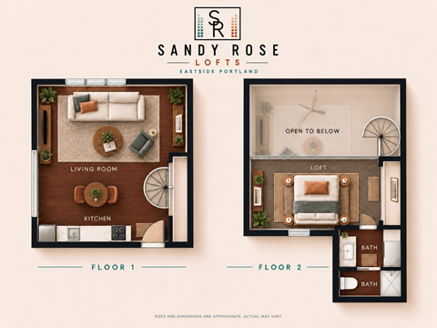 Floor plan for 1 bed, 1 bath, 647 sqft